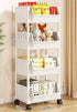 Multi-functional storage cart with wheels for kitchen, bathroom, and office use