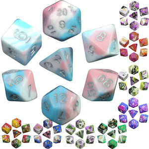 Pretty Color Game Dice 7Pcs - Perfect Gift for DND Board Game Accessories Lovers