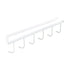 Space-saving coffee cup rack with six hooks for cabinet or shelf mounting