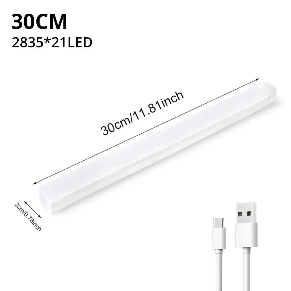 10cm rechargeable PIR motion sensor LED bar light with magnetic mount for compact spaces