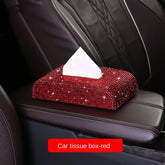 Luxury diamond tissue box holder with rhinestone embellishments for car and home decor