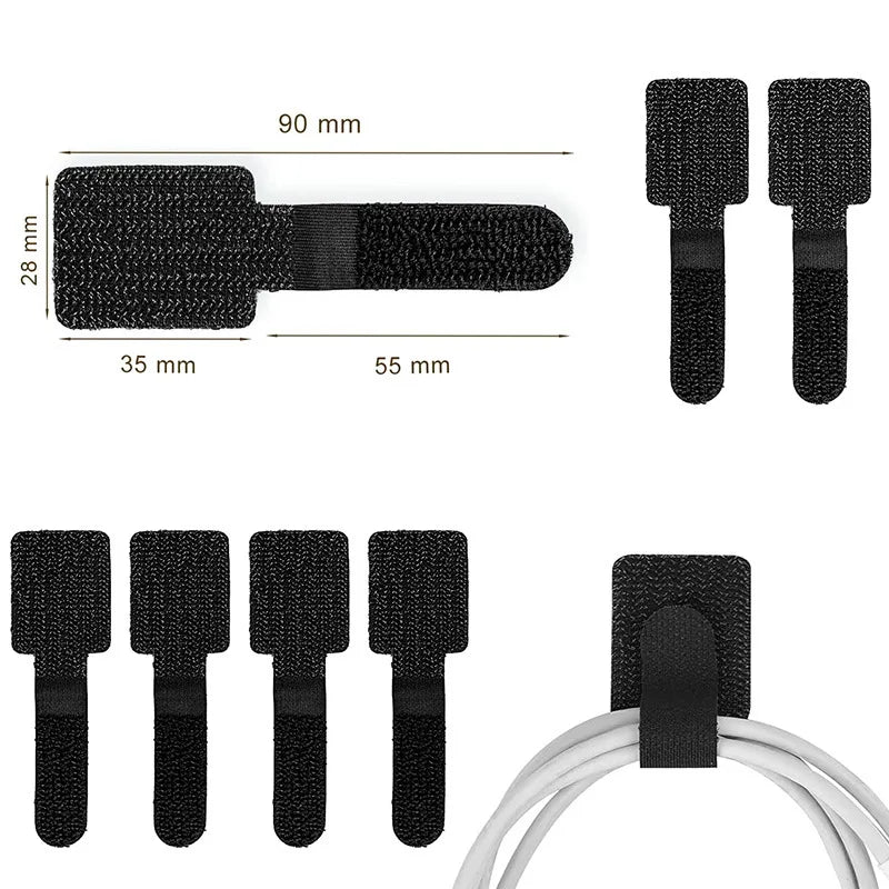 Wire organizer ties for desk and home use