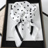 Luxury brand silk plaid square scarf for women, styled as a neck or hair tie