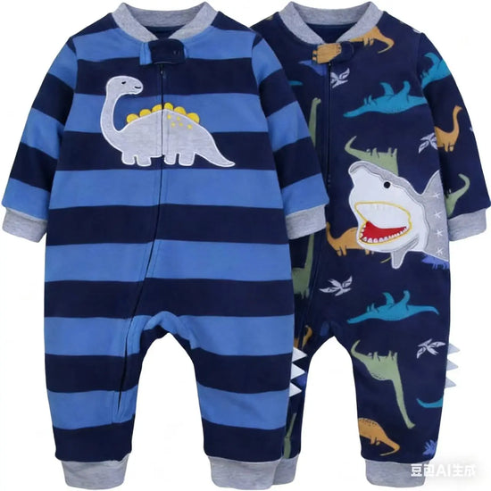 Spring Baby Rompers Clothes Zipper Fleece Warm Kids Girl Pajamas Outfit Animal Cartoon Jumpsuit Boy Clothing Infant Bebe 9-24M