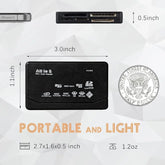 All-in-one external USB card reader with wide memory card compatibility