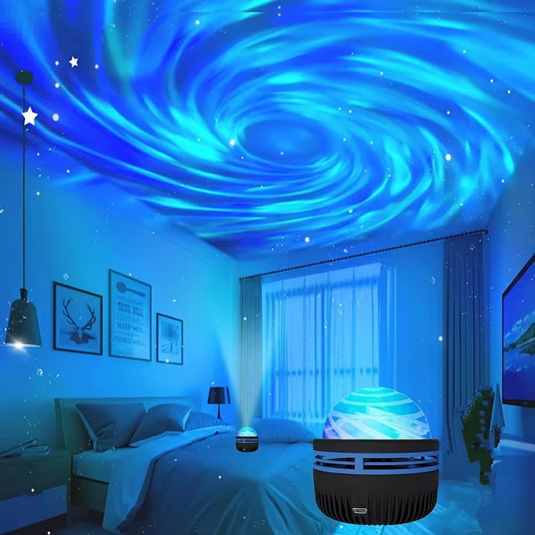 Bedroom night light with star and ocean wave projection