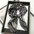 Luxury brand silk plaid square scarf for women, styled as a neck or hair tie