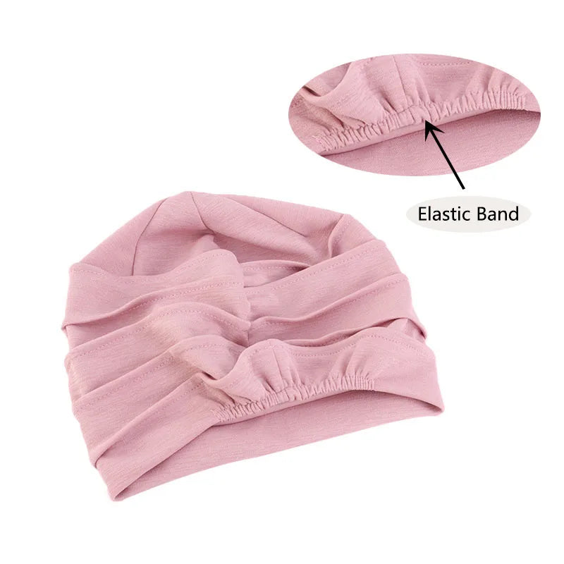 Elastic turban hat for women, used as a head wrap, bonnet, or modest fashion accessory