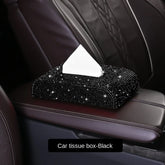Luxury diamond tissue box holder with rhinestone embellishments for car and home decor
