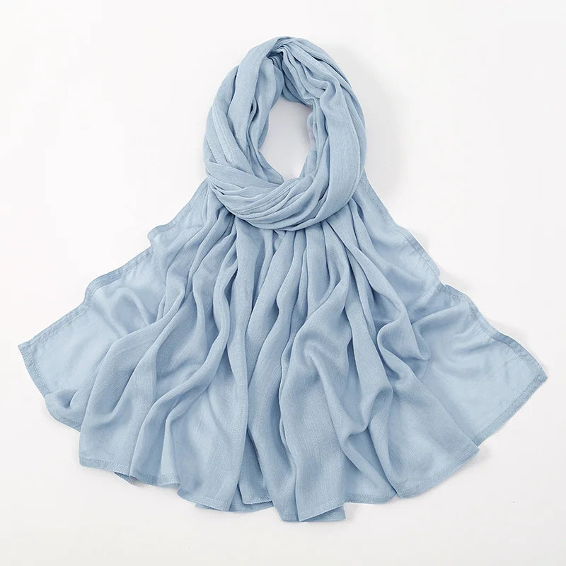 Plain rayon cotton hijab scarf, large size 190x85cm for full coverage and comfort