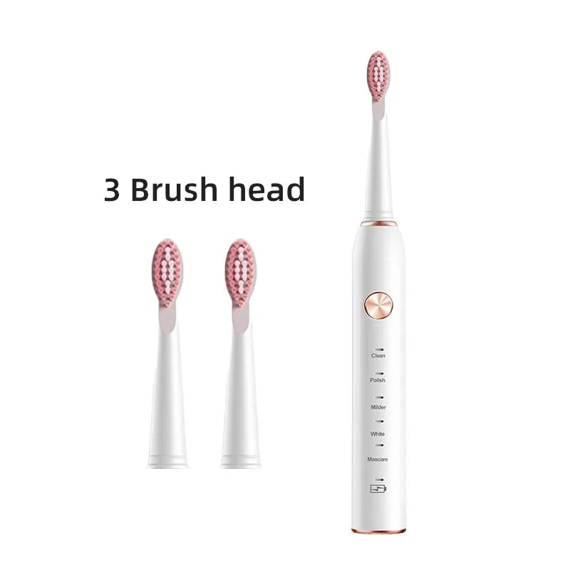 IPX7 waterproof Jianpai electric toothbrushes in black and white with ergonomic design and replaceable brush heads