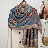 Stylish paisley embroidered head wrap in breathable cotton-viscose blend for women