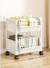 Multi-functional storage cart with wheels for kitchen, bathroom, and office use