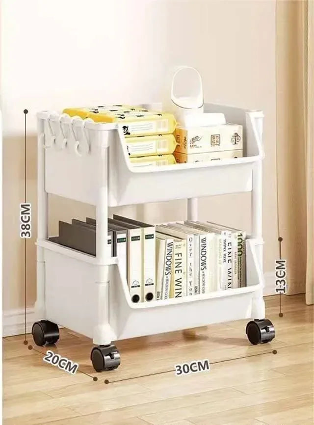 Multi-functional storage cart with wheels for kitchen, bathroom, and office use