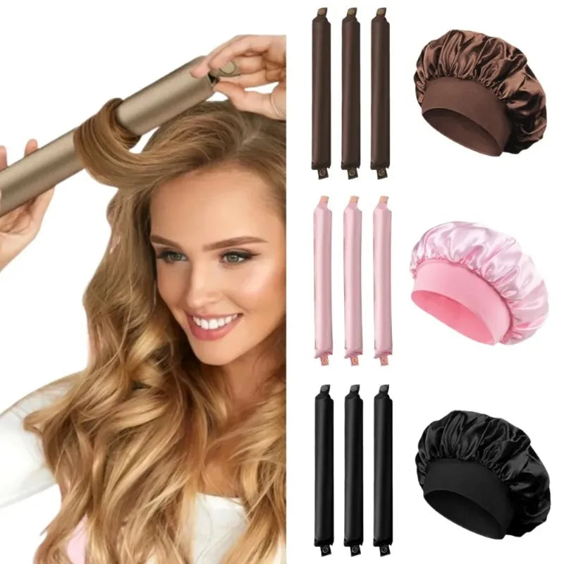 Heatless Hair Curler Satin Curling Rod Headband | No Heat Soft Hair Rollers