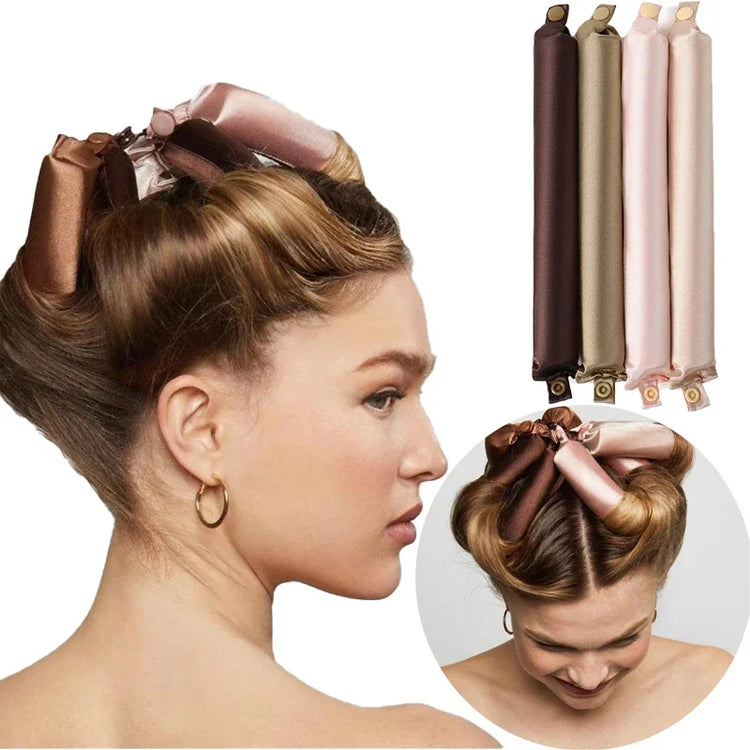 Heatless Hair Curler Satin Curling Rod Headband | No Heat Soft Hair Rollers