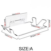 Space-saving kitchen trash rack for cabinet door garbage bag organization