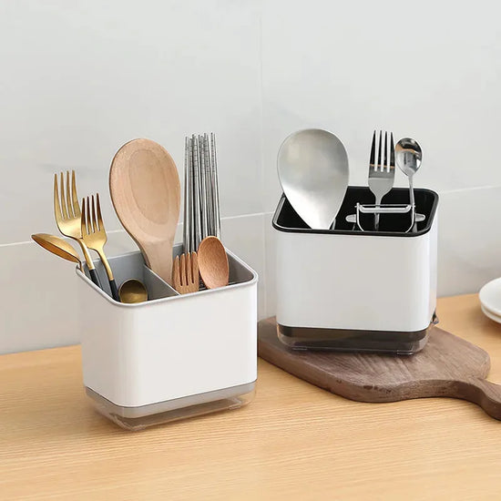 Multi Functional Tableware Storage Rack For Household Kitchen, Chopstick Storage Tube With Drainage Tray, Mold Resistant
