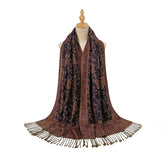 Stylish paisley embroidered head wrap in breathable cotton-viscose blend for women