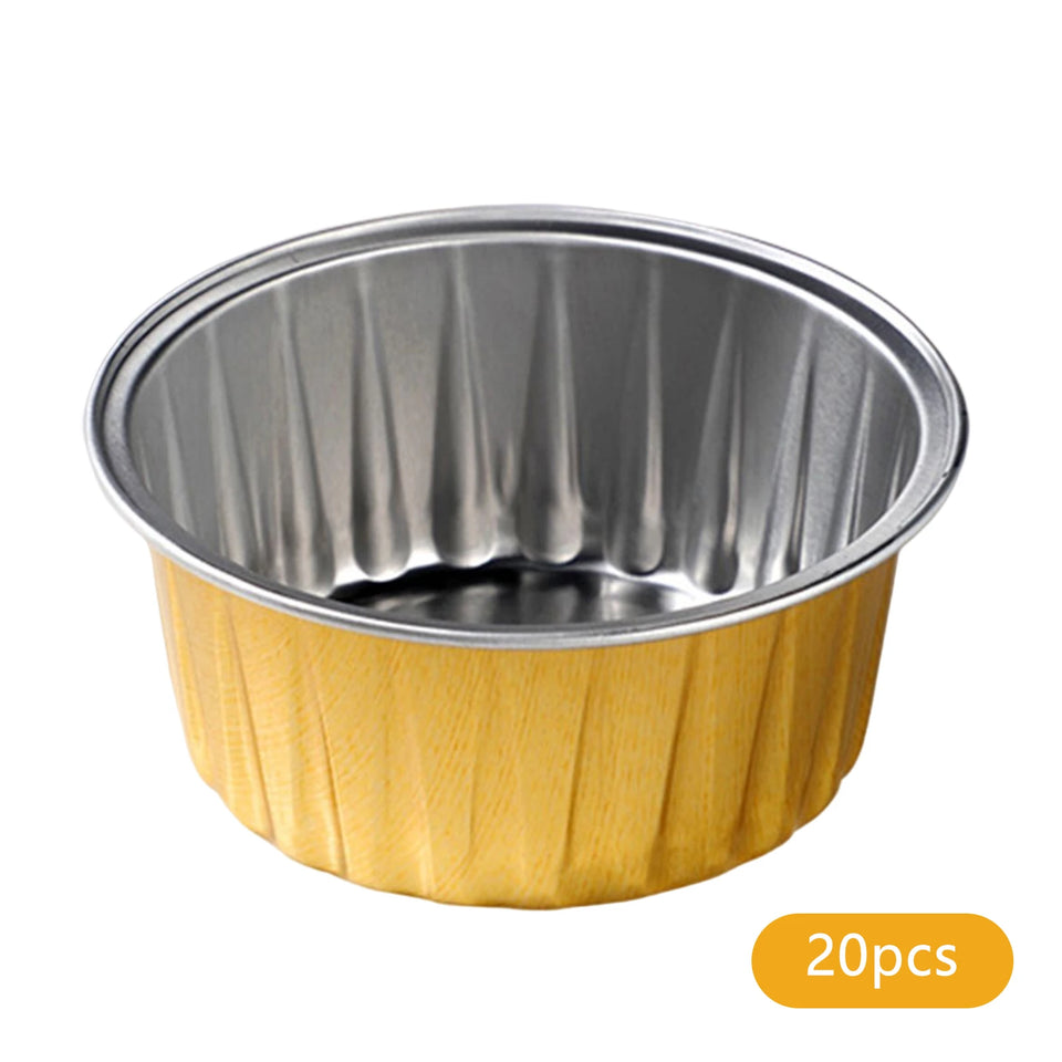 20PCS Reusable Aluminum Foil Cup Pudding Cake Mold Air Fryer Tinfoil Box Small Baking Tray Tinfoil Cups Baking Pastry Tools FU