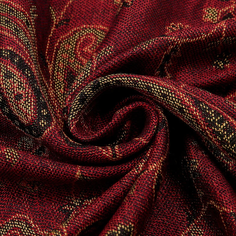 Stylish paisley embroidered head wrap in breathable cotton-viscose blend for women