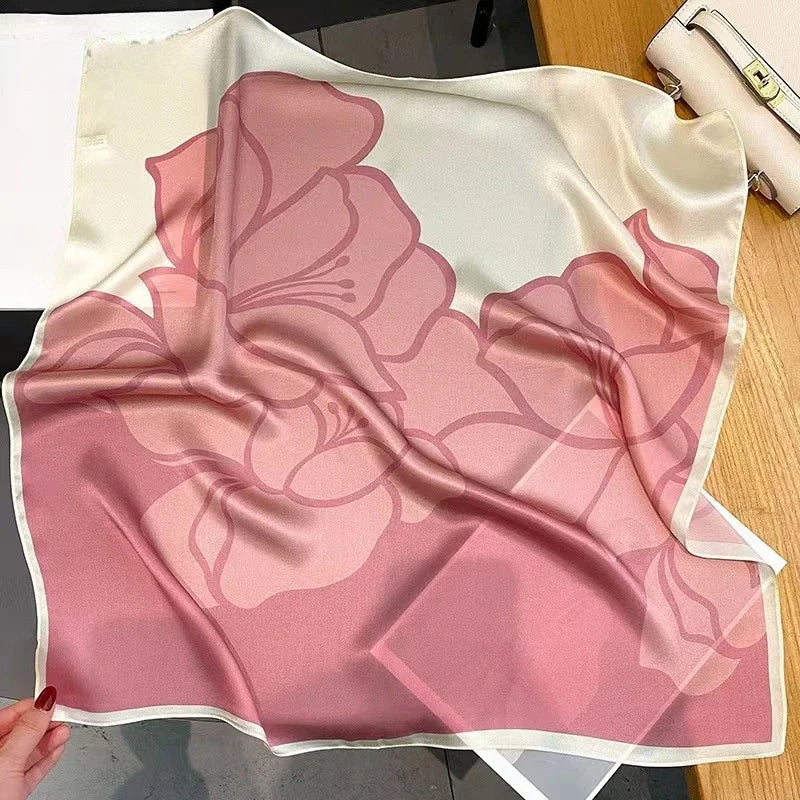 Versatile silk scarf for women with a luxury feel, perfect for hijab or bandana use