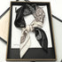 Luxury brand silk plaid square scarf for women, styled as a neck or hair tie