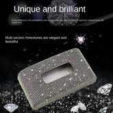 Luxury diamond tissue box holder with rhinestone embellishments for car and home decor