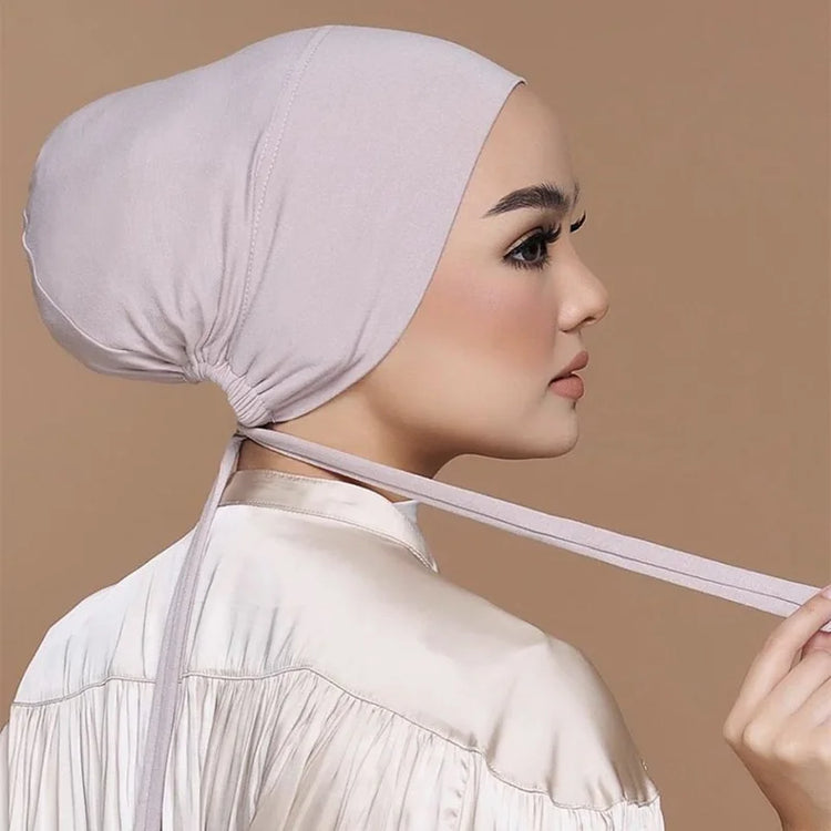 Lightweight cotton underscarf bonnet with slight stretch, suitable for daily wear