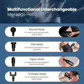 Fascial Massage Gun with 4 Replaceable Heads for Deep Tissue Percussive Therapy