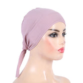 Cotton inner hijab with adjustable tie-back design, breathable and comfortable fit