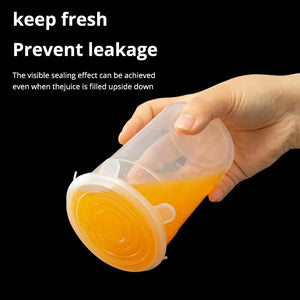 6pcs set of transparent silicone stretch covers for kitchen utensils and bowls