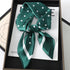 Luxury brand silk plaid square scarf for women, styled as a neck or hair tie