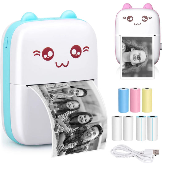 Portable Mini Bluetooth Wrong Printer Mobile Phone Photo Title Note Print Pocket Student Error Label Printer for Children&