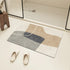 Washable bathroom rug with soft striped design