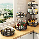 360-degree rotating spice rack organizer with multi-layer design for kitchen stor