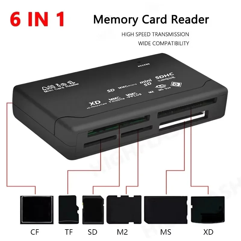 8-in-1 card reader adapter for laptop and PC with high-speed USB 3.0 connection