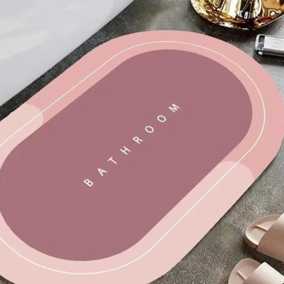 Bathroom mat with fast-drying coral velvet surface