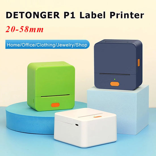 DETONGER P1 Mini Portable 20-58mm 203DPI Thermal Label Printer Wireless Inkless Bluetooth Pocket Sticker Machine