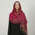 Soft and warm cashmere hijab with bohemian print, styled as a headscarf or wrap