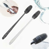 Flexible silicone cup brush with extended handle for deep cleaning glassware
