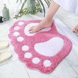 Water absorbent bathroom rug with non-slip backing