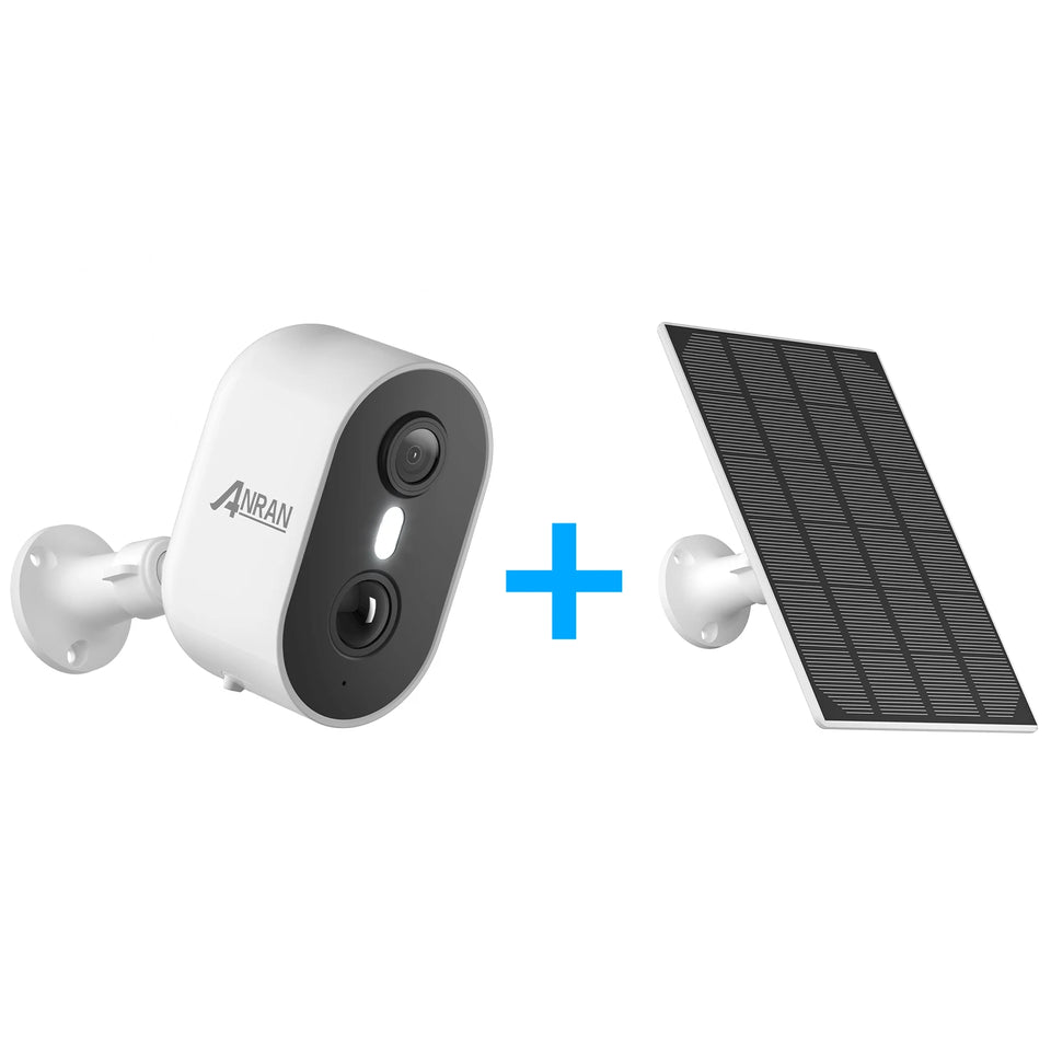 ANRAN 3MP Security Solar Camera Wifi PIR Detection Siren Alarm Full Color Night Vision Spotlight Outdoor Wireless Two Way Audio