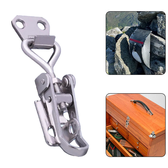 Cabinet Latch Hasp Toggle Latches Spring Loaded Clamp Box Clasp Buckle Trunk Latch Catches Self-Locking Adjustable 38-50mm