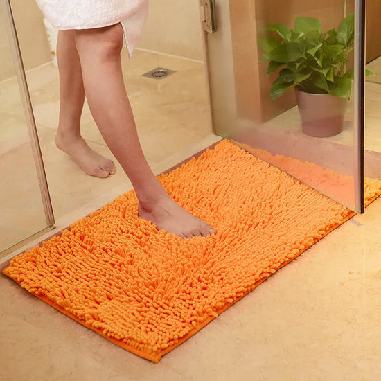 Memory carpet mat for door, toilet, and tub areas