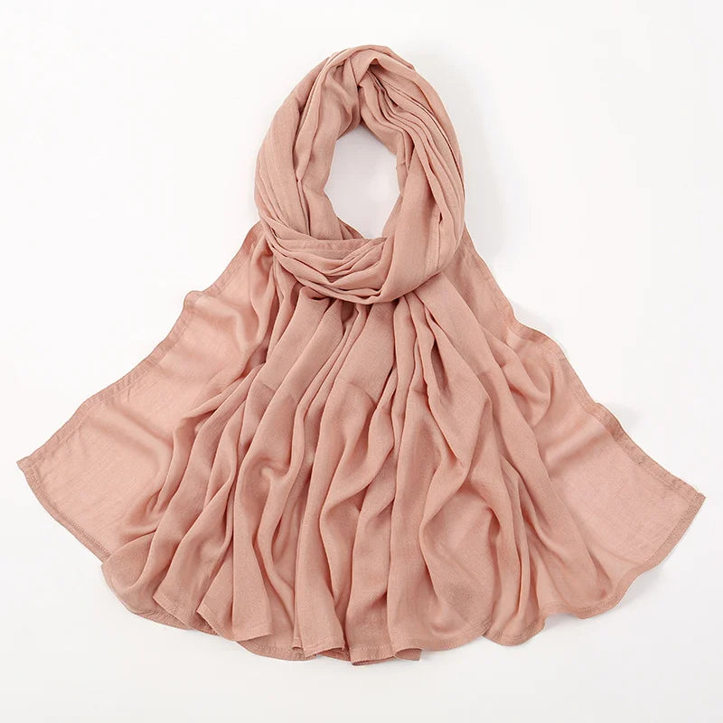 Plain rayon cotton hijab scarf, large size 190x85cm for full coverage and comfort