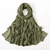 Plain rayon cotton hijab scarf, large size 190x85cm for full coverage and comfort