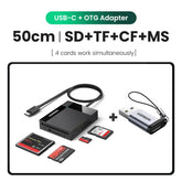 UGREEN 4-in-1 USB 3.0 and USB-C card reader for SD, Micro SD, CF, and MS cards