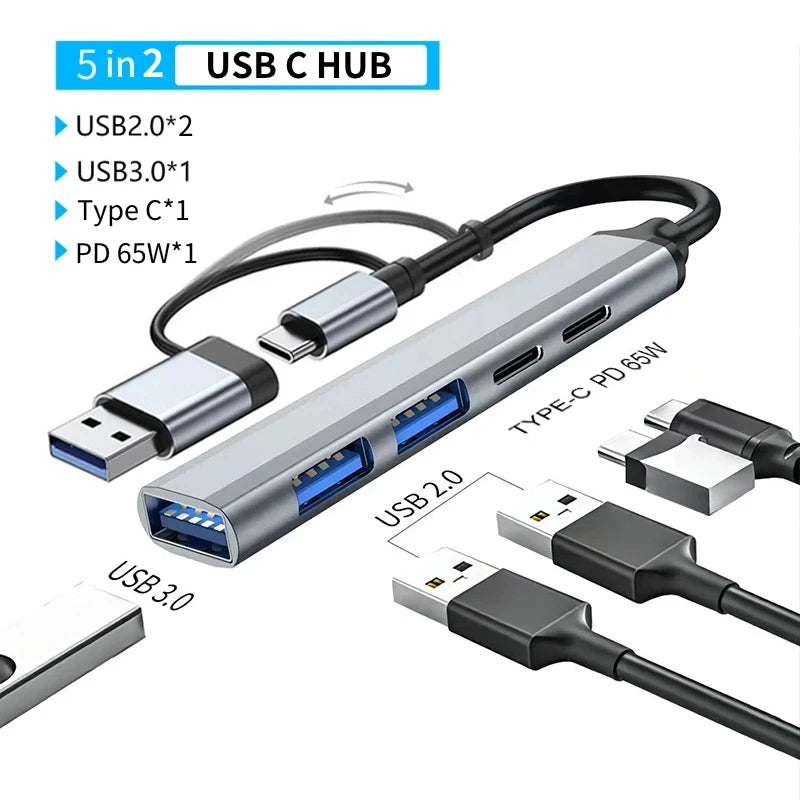 All-in-one USB-C multi-hub splitter for MacBook Pro and USB-C laptops