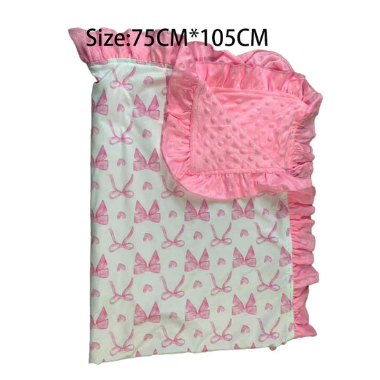Boutique Customizable Blanket for Kids Custom Size Toddler Baby Soft Ruffle Baby Blanket